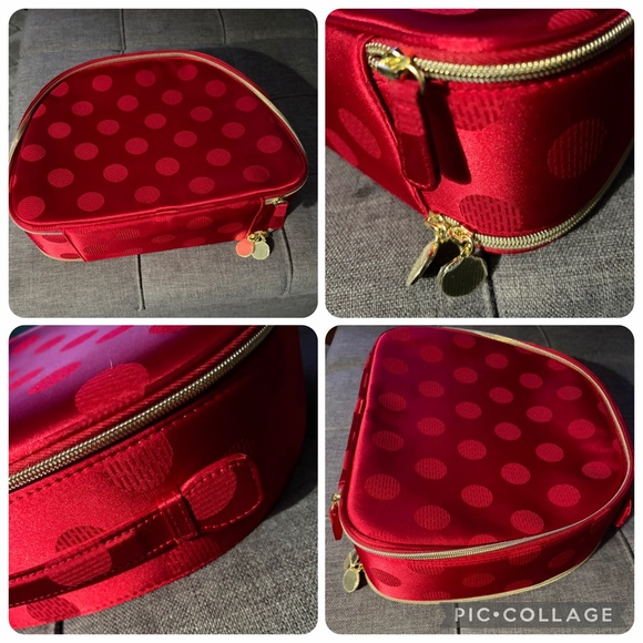 Estee Lauder Handbags - Estee Lauder Red Polka Dot‎ Cosmetic Case